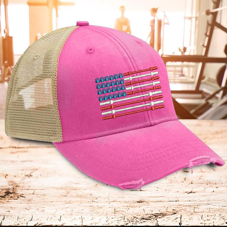 Barbell Flag Trucker Hat