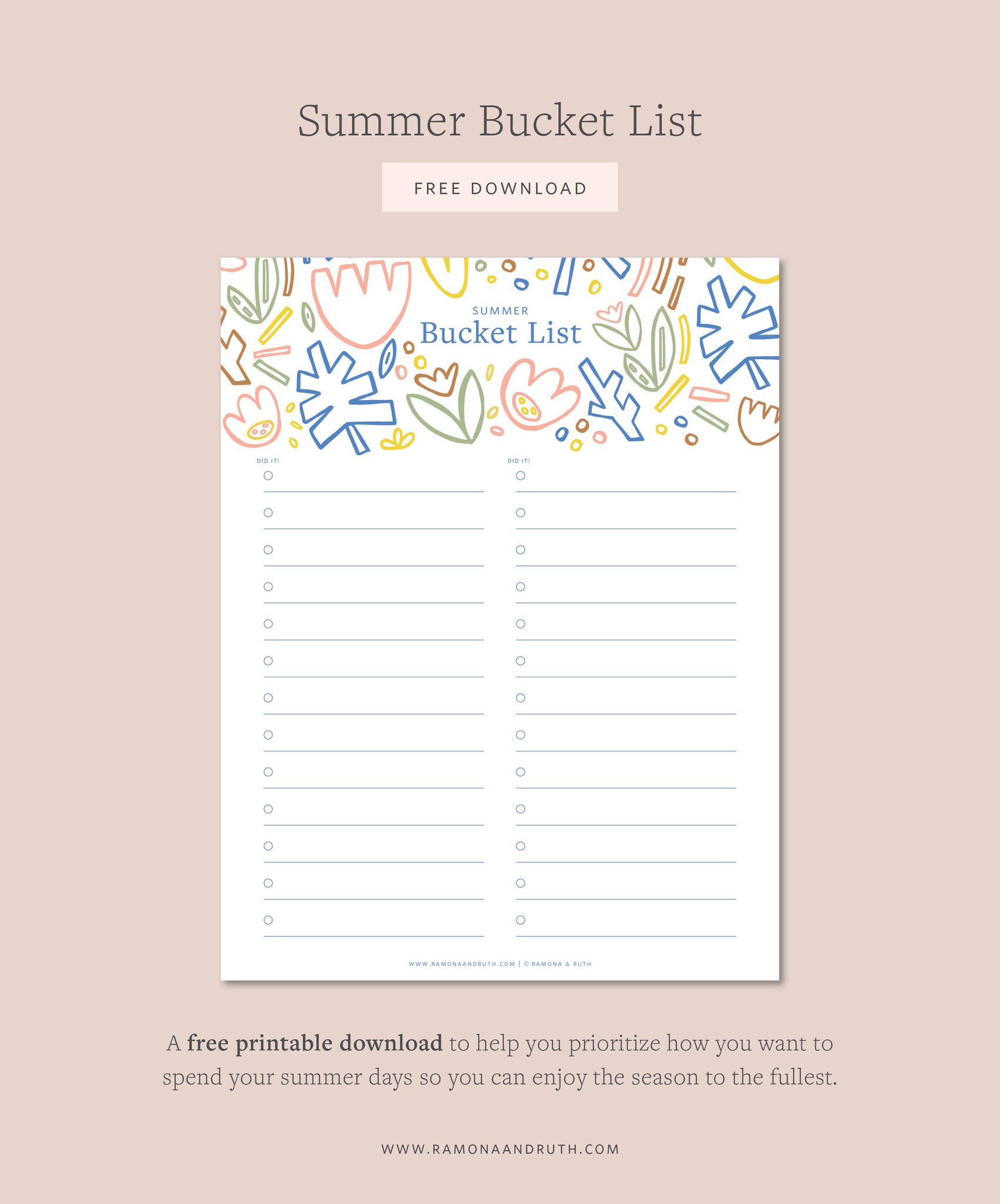 Summer Bucket List | Ramona & Ruth