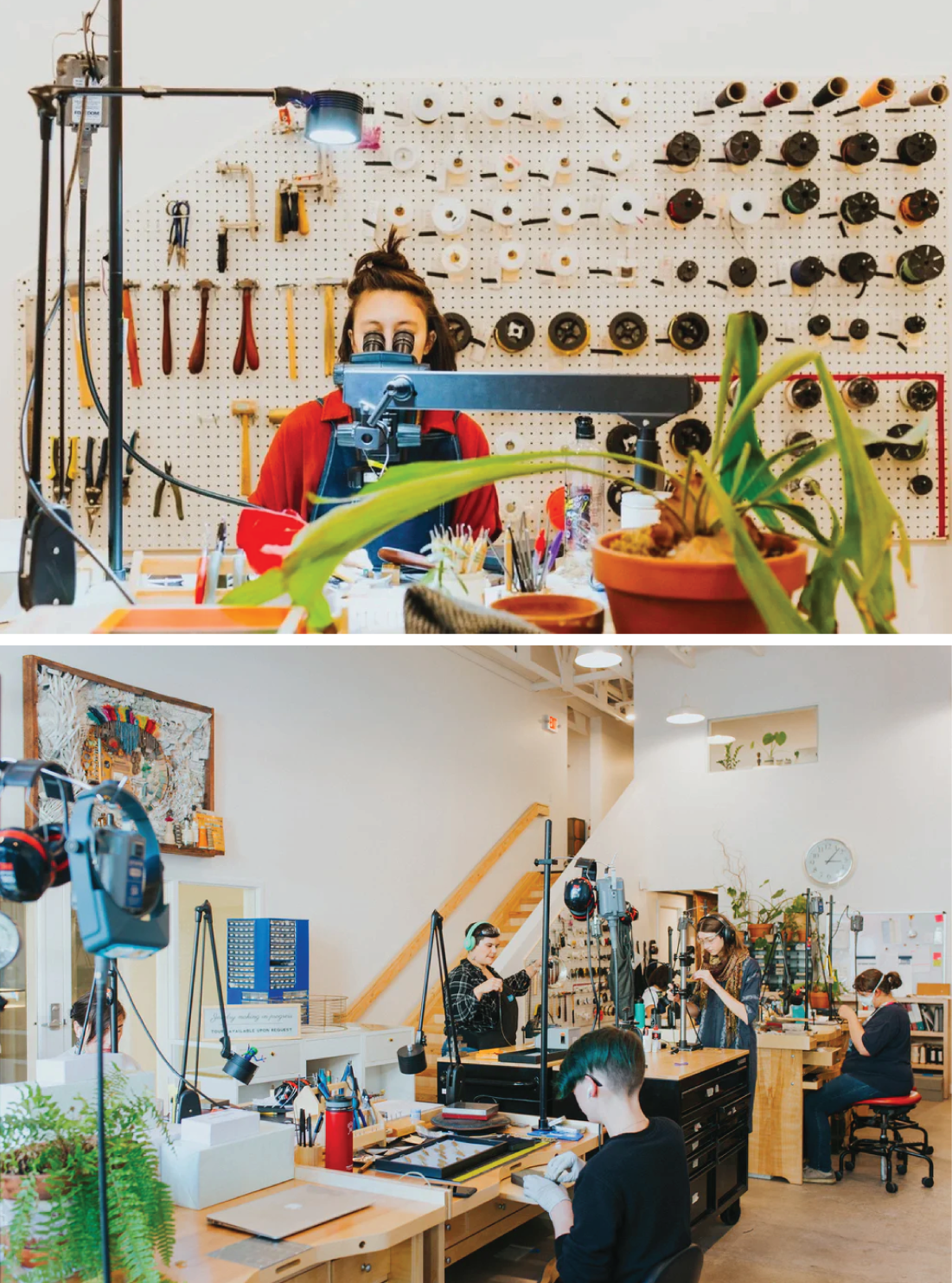 The creation of handmade jewelry at Betsy and Iya in Portland, Oregon