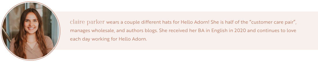 Claire Parker, blog author at Hello Adorn