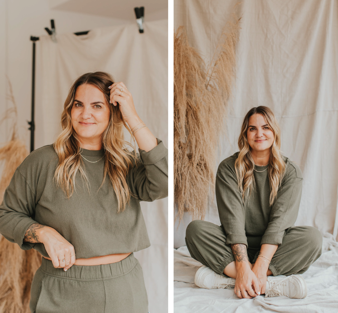 Jess from Hello Adorn featuring an Olive Green Set