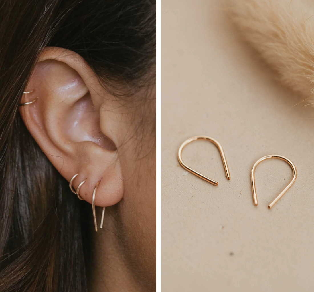 Tiny Horseshoe Earrings by Hello Adorn