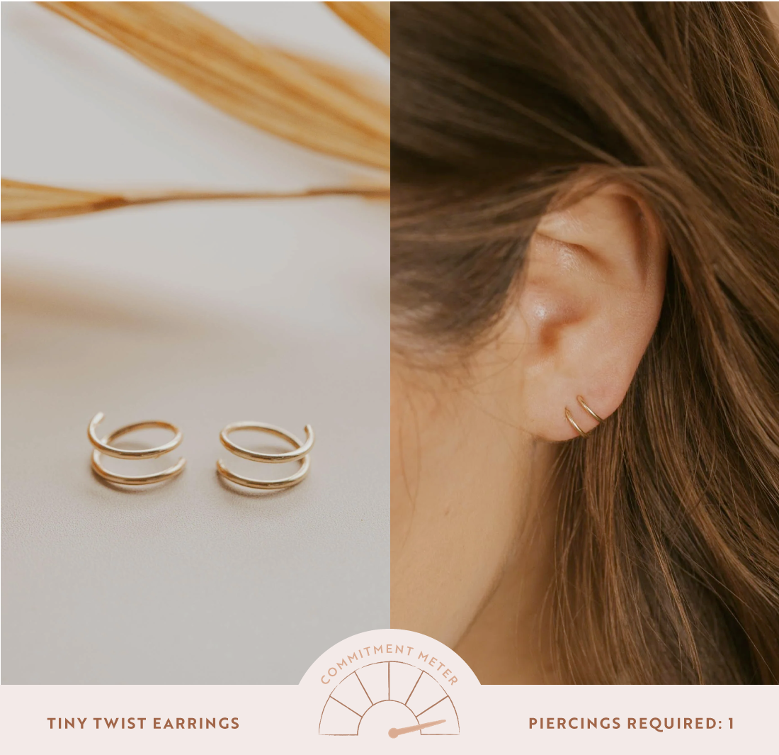 Tiny Twist Earrings by Hello Adorn
