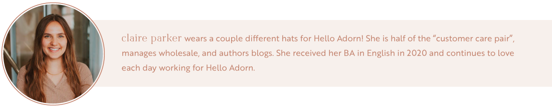 Claire Parker, author of Hello Adorn blogs