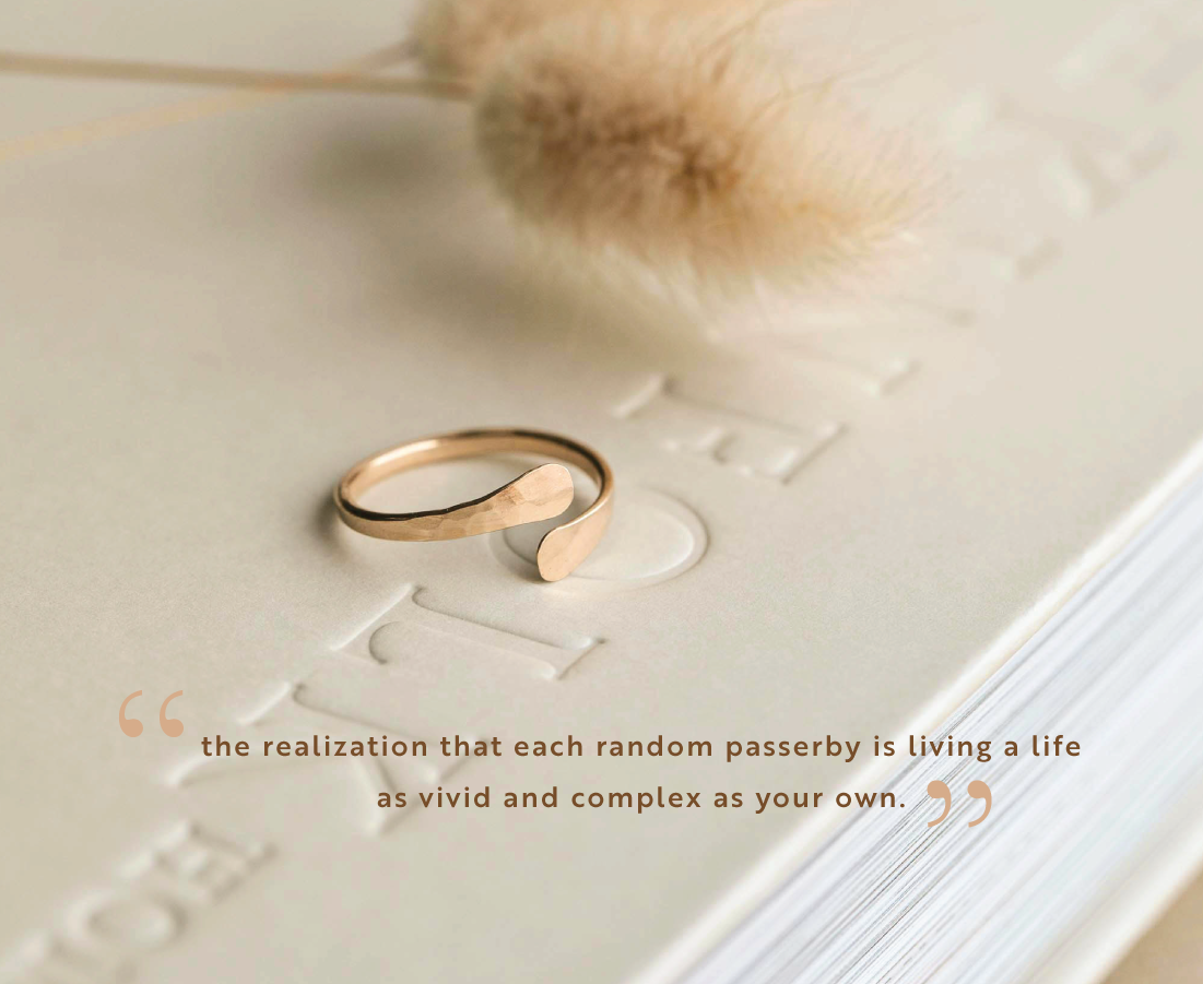 Sonder Ring Meaning, a handmade jewelry idea created by Hello Adorn which can be worn in any ring stack.