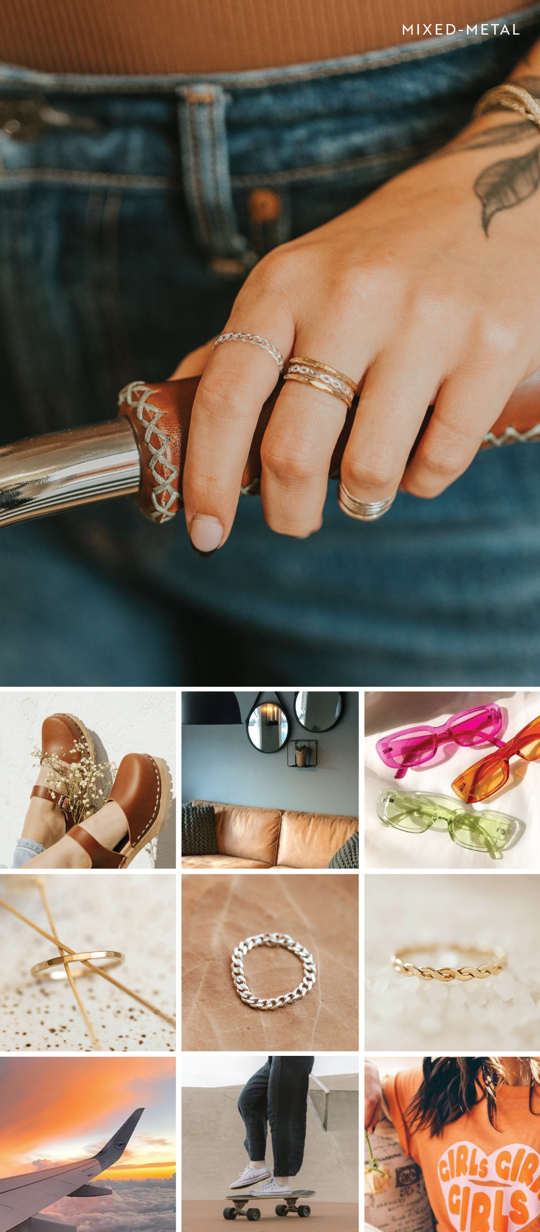 Mixed-Metal Stack Hack Ring Inspiration Mood Board by Hello Adorn