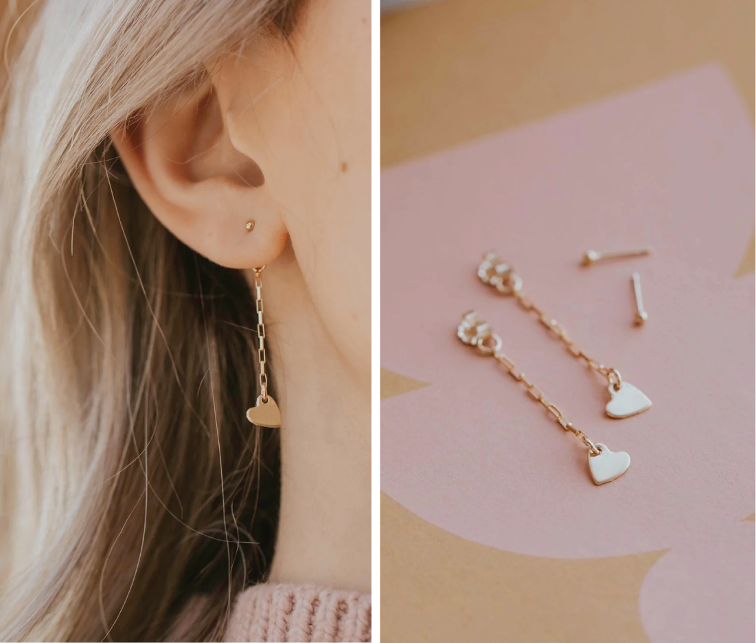 Valentines gift idea by Hello Adorn, a pair of backdrop dangly earrings.