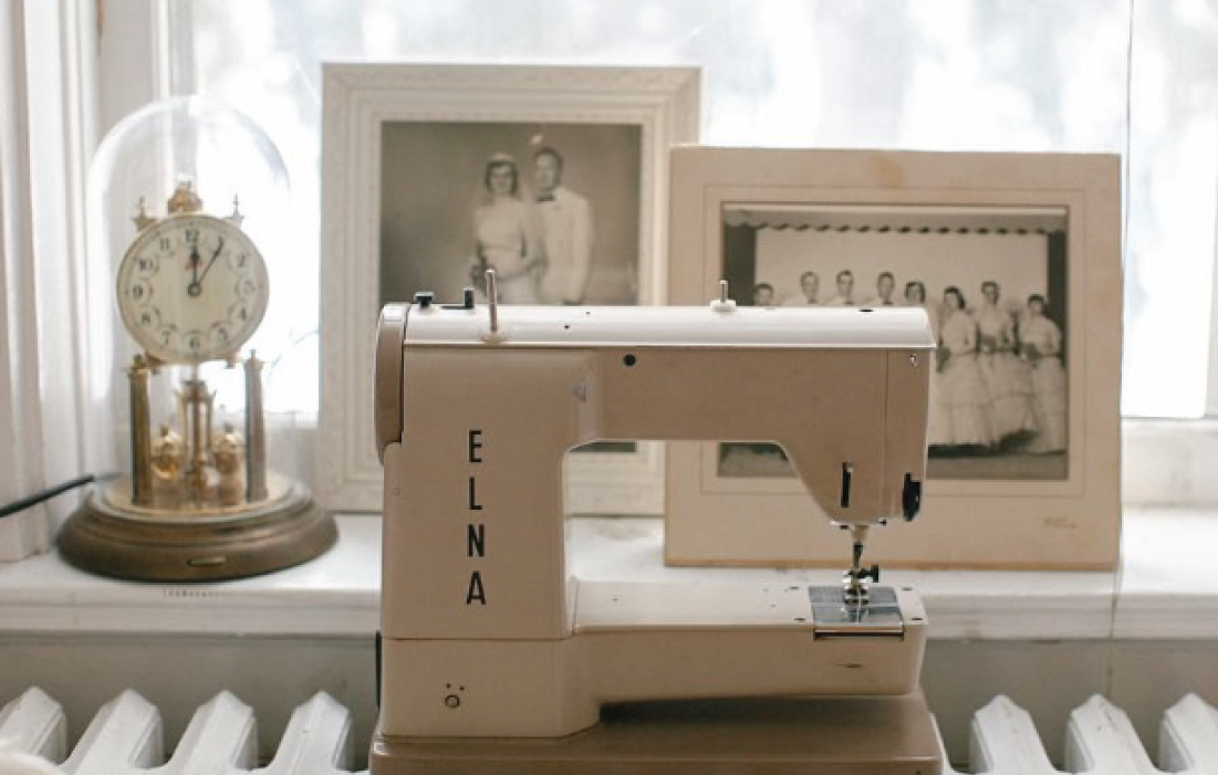 An Elna sewing machine from the 1960s.