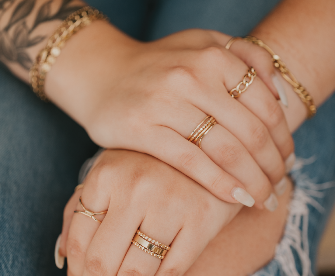 Hello Adorn shares how to create the perfect ring stack including statement rings and stacking rings.