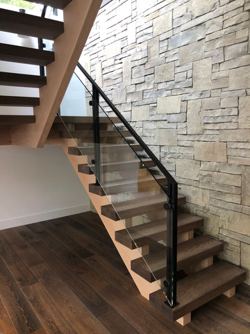 Metal and Glass Stair Railing