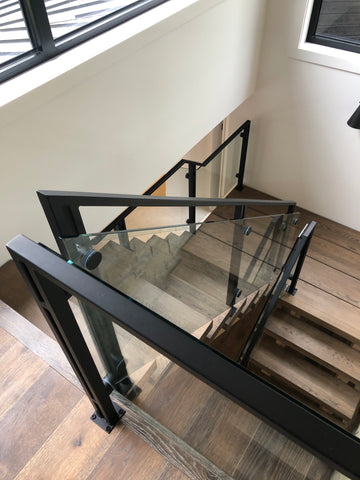 Metal and Glass Stair Railing