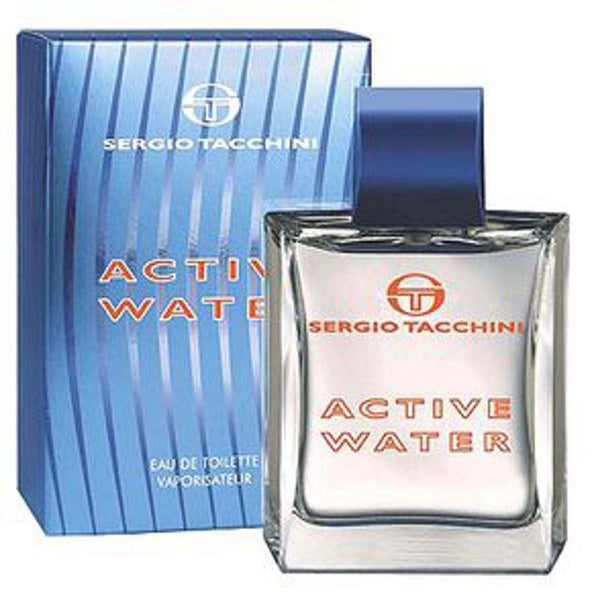 ACTIVE WATER by SERGIO TACCHINI 3.3/3.4 oz Men EDT NEW in BOX - 3.3 oz / 98 ml