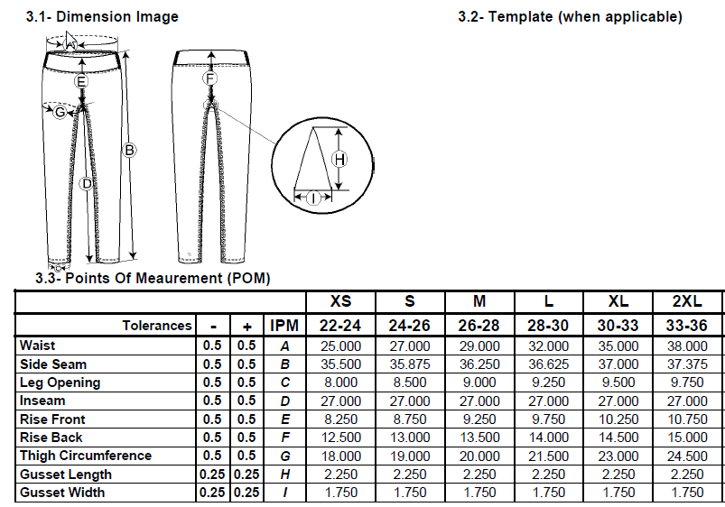 Legging Size Guide