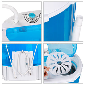 ZenStyle Portable Washer Compact Twin Tub 9.9 LB Mini Top Load Washing  Machine Washer/Spinner w/ 6.57 FT Inlet Hose