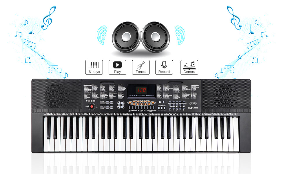 Zeny 61-key full size electronic keyboard piano