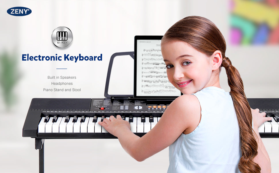 Zeny 61-key full size electronic keyboard piano