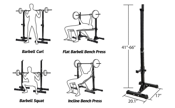 zeny adjustable barbell rack stand set