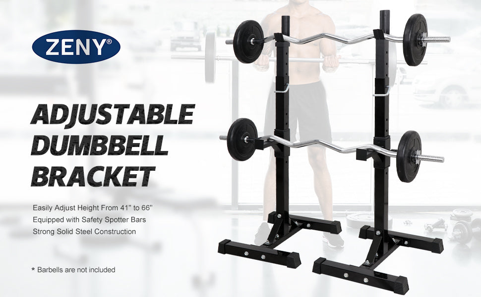 zeny adjustable barbell rack stand set