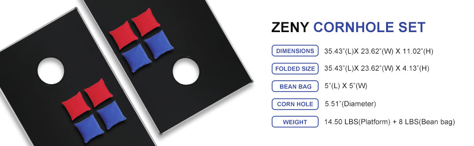 Zeny aluminum cornhole board game set