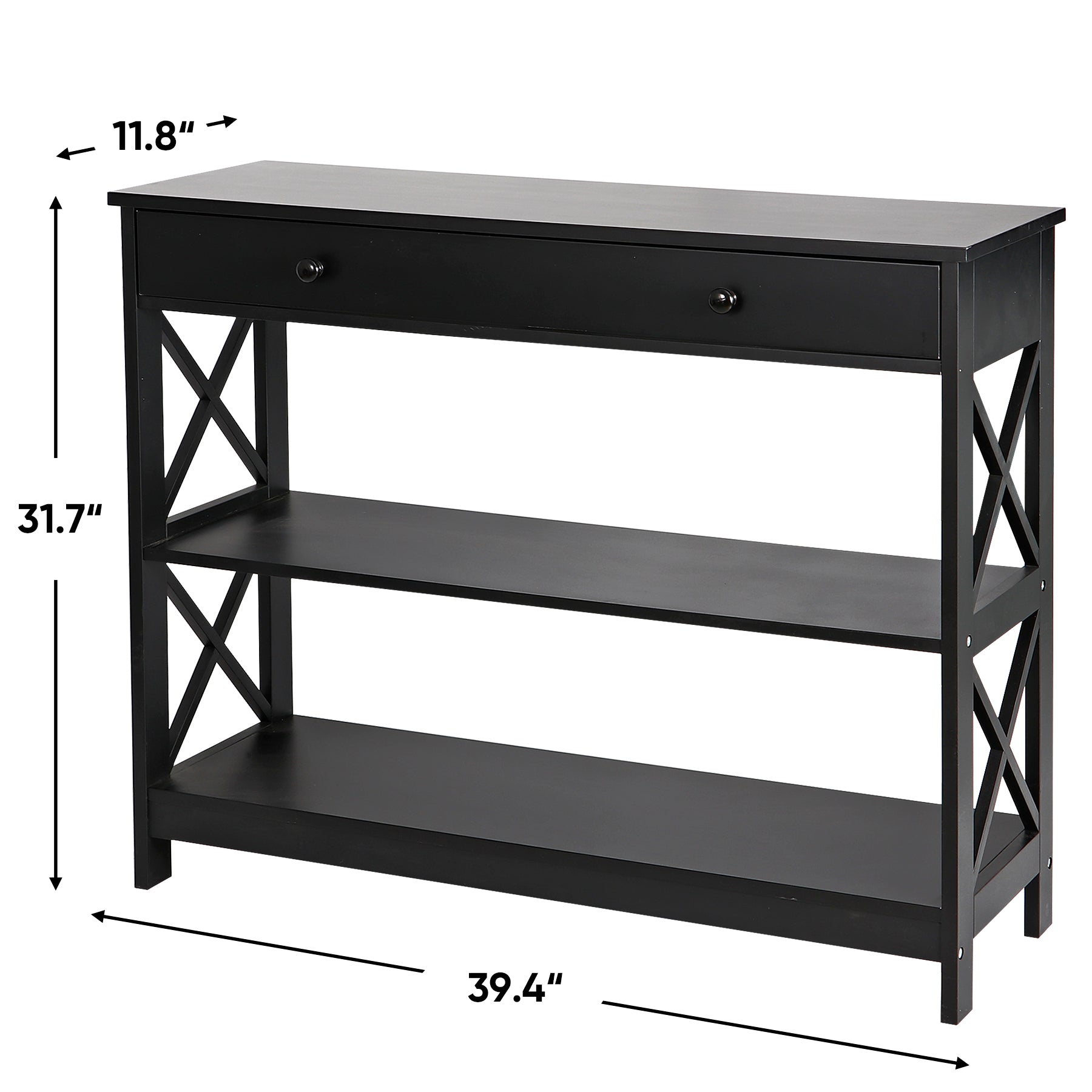 ZENY™ 3 Tier Console Table with Drawer Narrow Sofa Side Table Accent End Table