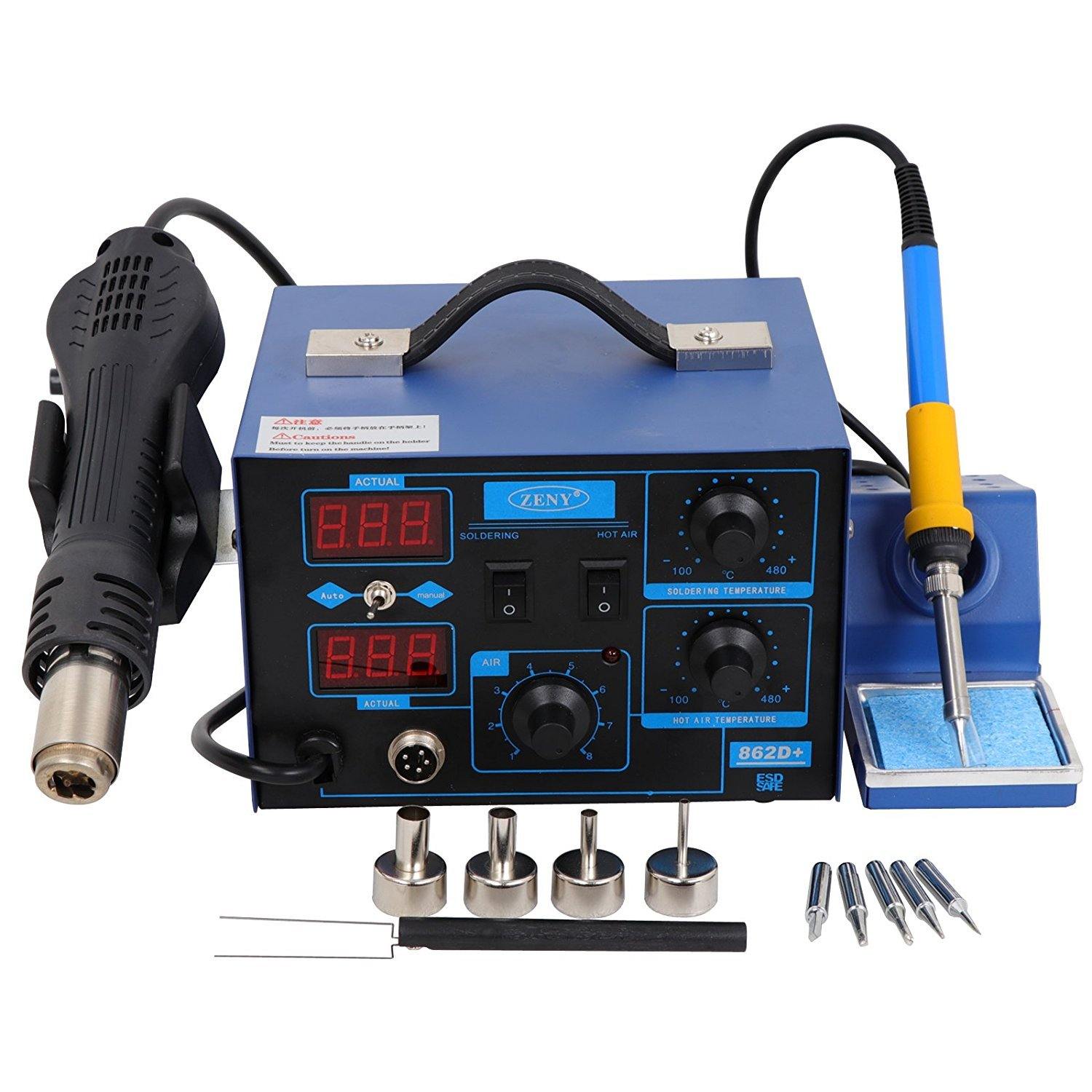 ZENY™ 2 in 1 SMD Hot Air Rework Soldering Iron Station 862D+ Repair To