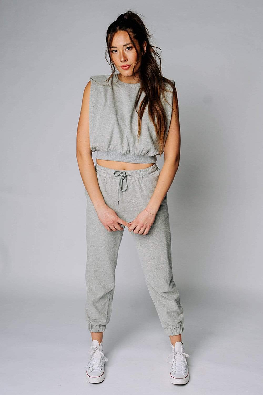 Angie Sweat Pant in Heather Grey