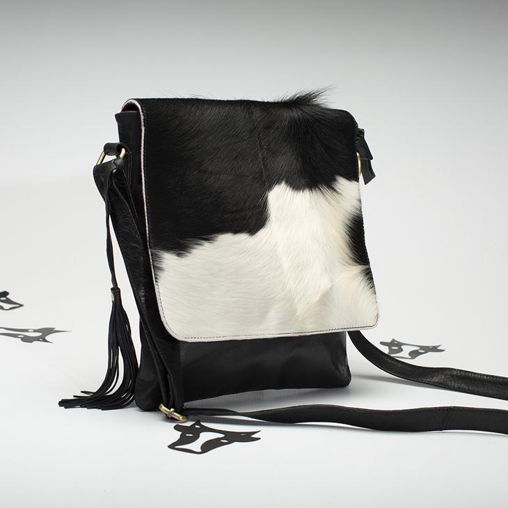 cowhide messenger bag