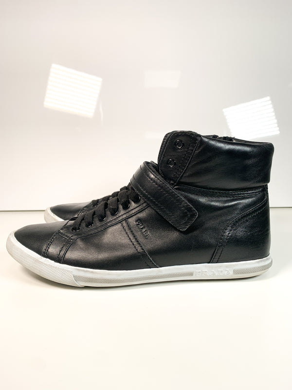 Men's Prada Black High-Top Sneakers  - Love Luxe