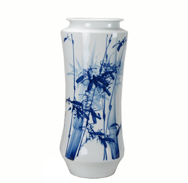 Blue And White Porcelain Bamboo Vase Dyag East