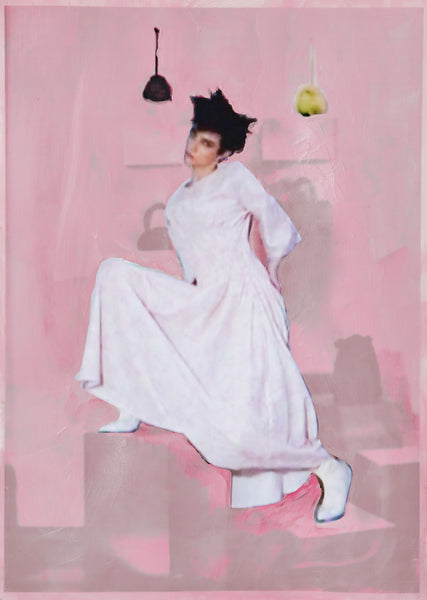 Merlette White Dress Pink Background