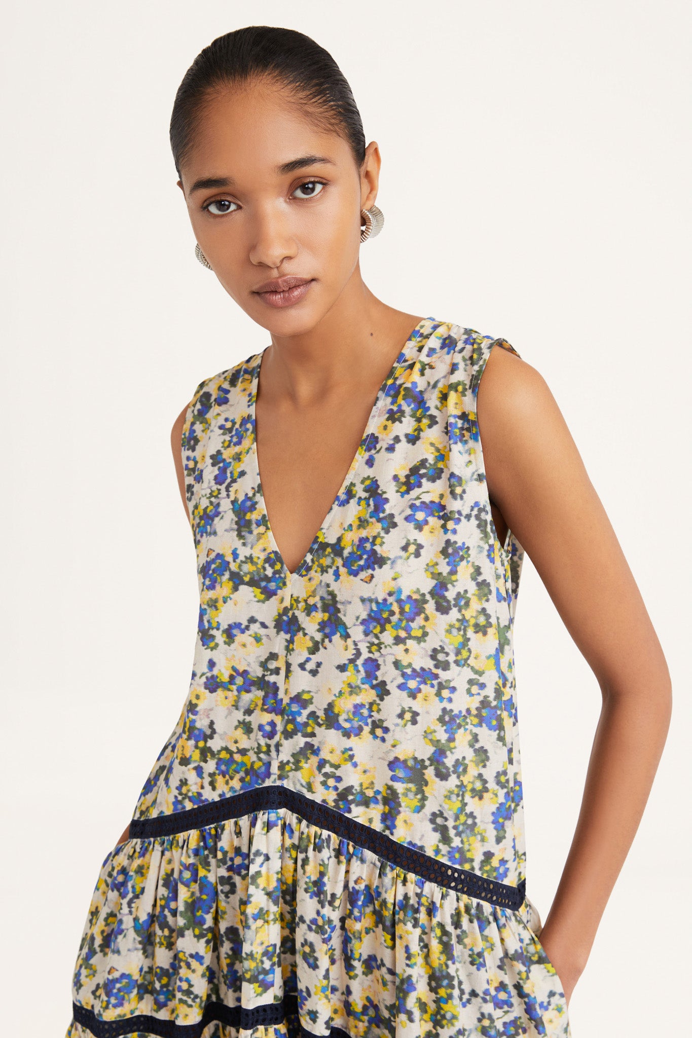 Wallis Dress in Blue Floral Print