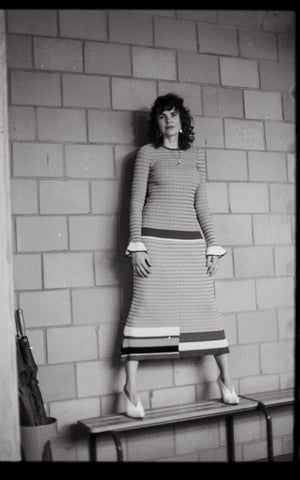 Tess in the Ida Skirt and Judd Knit