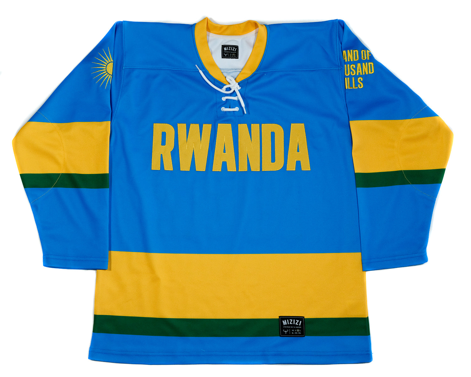 blue and yellow hockey jersey