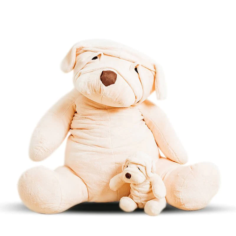 Peluche naissance, doudou chien, La Pelucherie