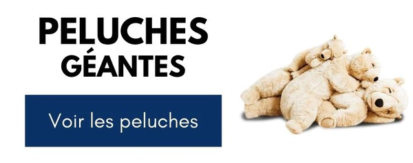 Banner giant stuffed animals, 3 lying bears, La Pelucherie
