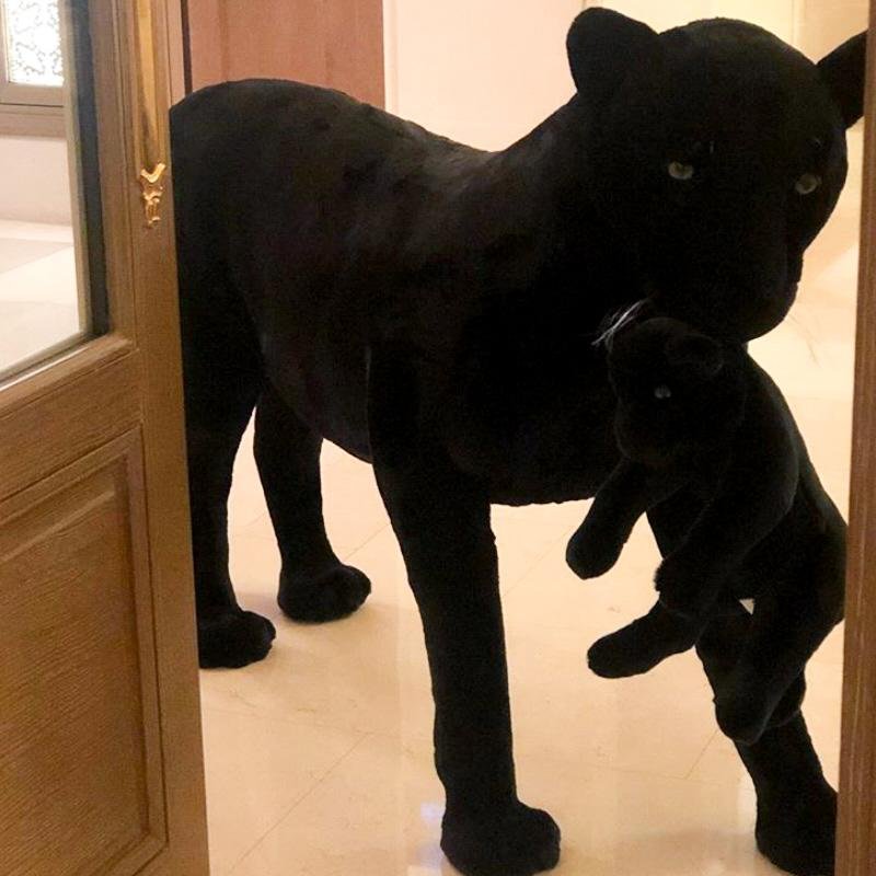 My Giant Panther Plush And Her Baby La Pelucherie