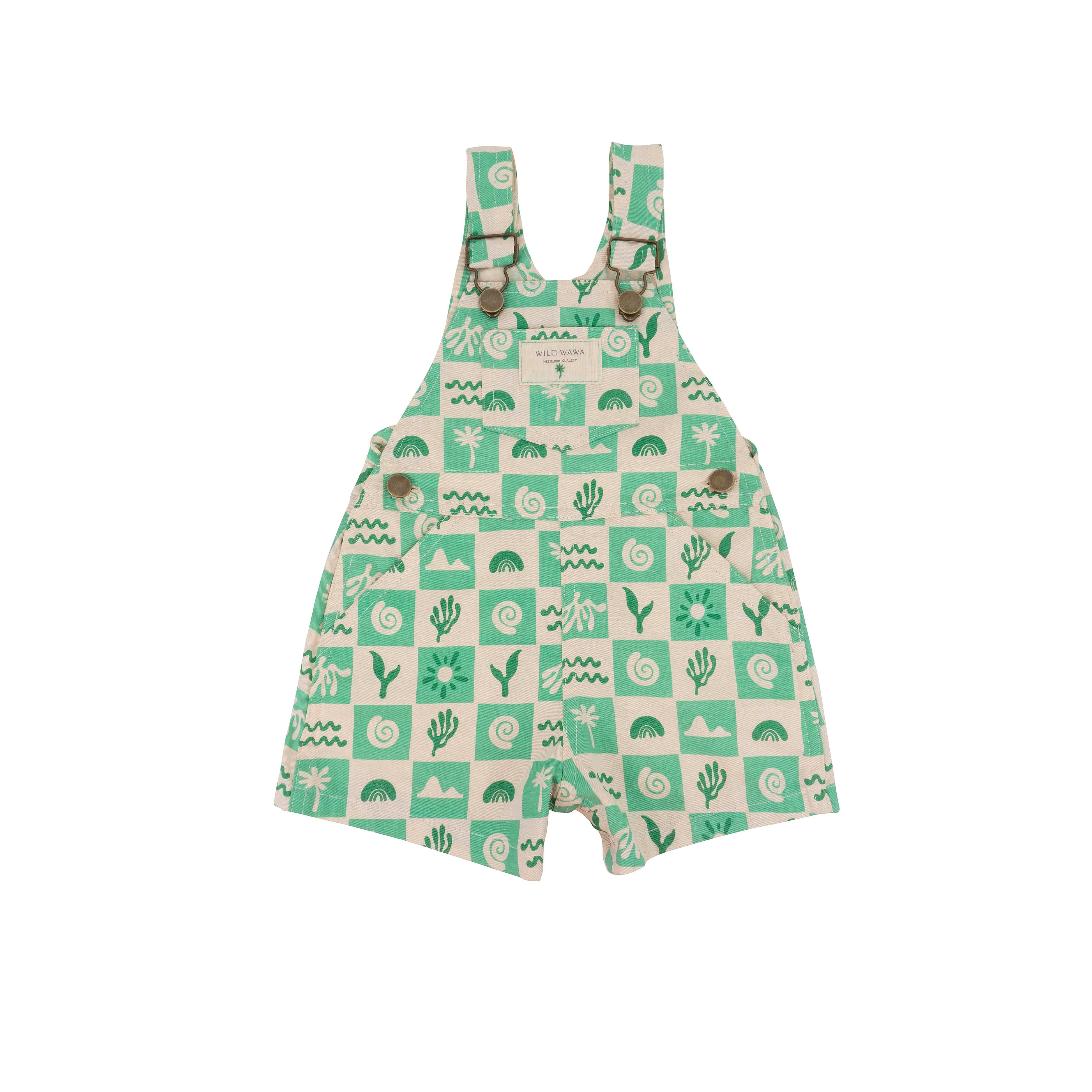 Green Overalls Wild Wawa Shorts - – Jade