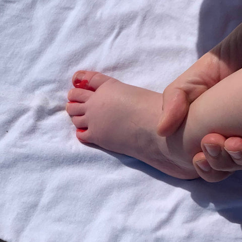 positioned baby foot