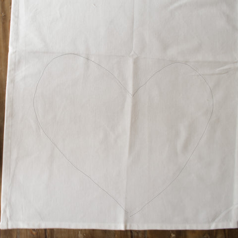 heart sketch on towel