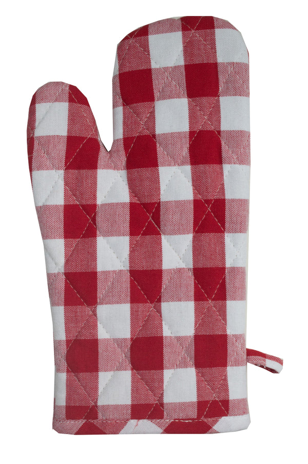 GOODS — Red + White Checkered Oven Mitt