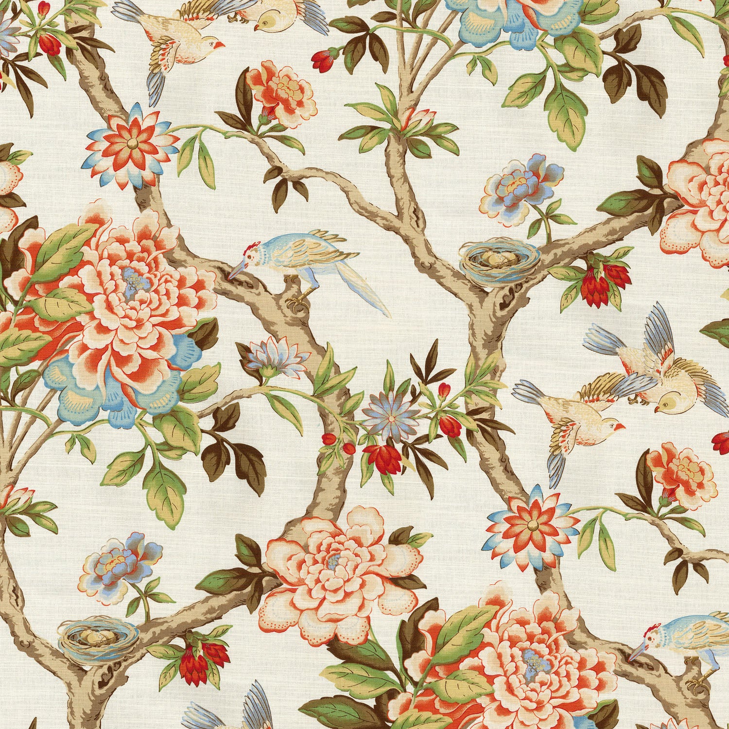 Waverly Mudan - Persimmon 680141 Fabric Swatch