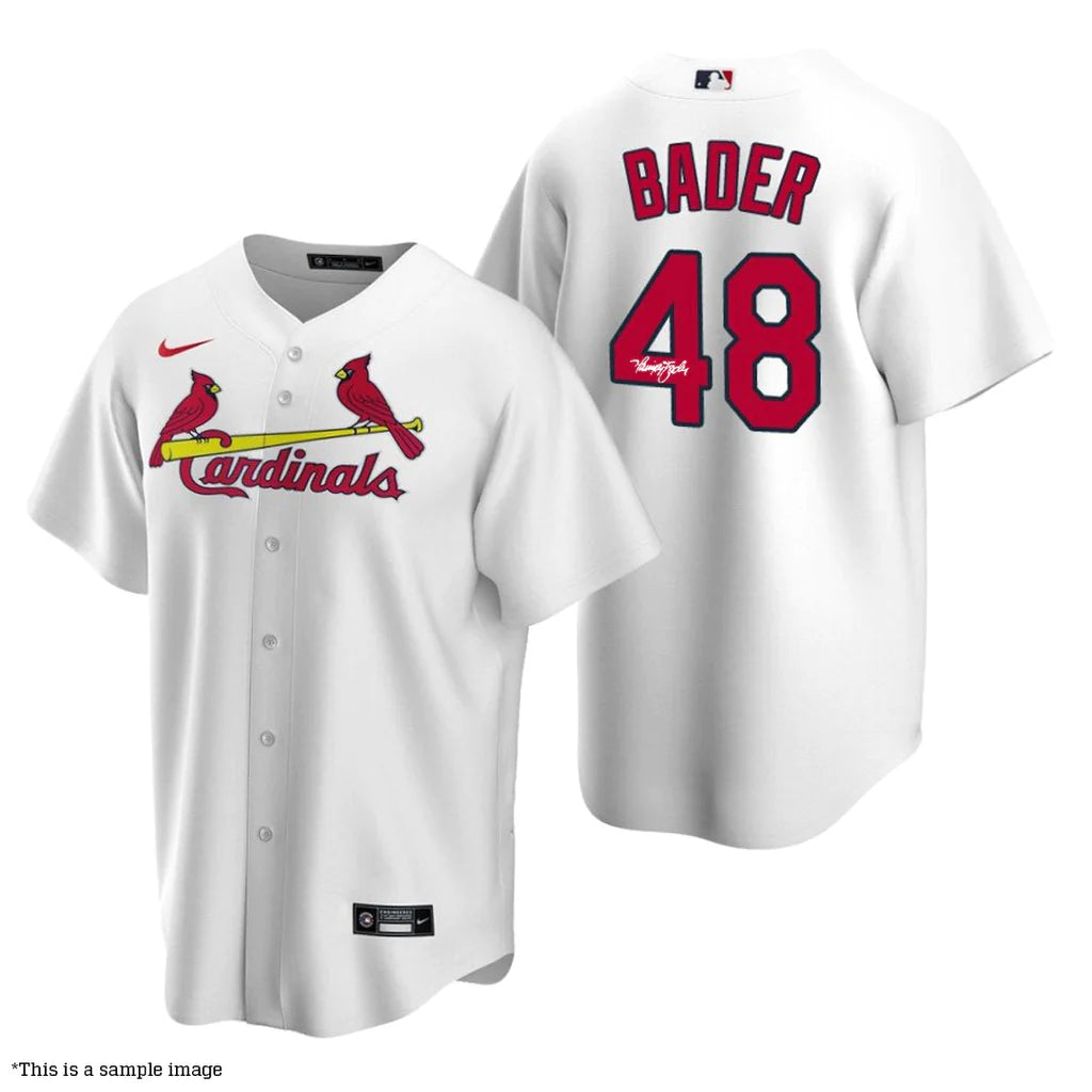 Harrison Bader Autographed St. Louis Cardinals White Replica Jersey