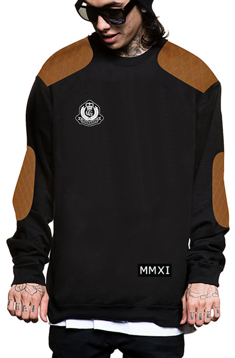 quilted crewneck