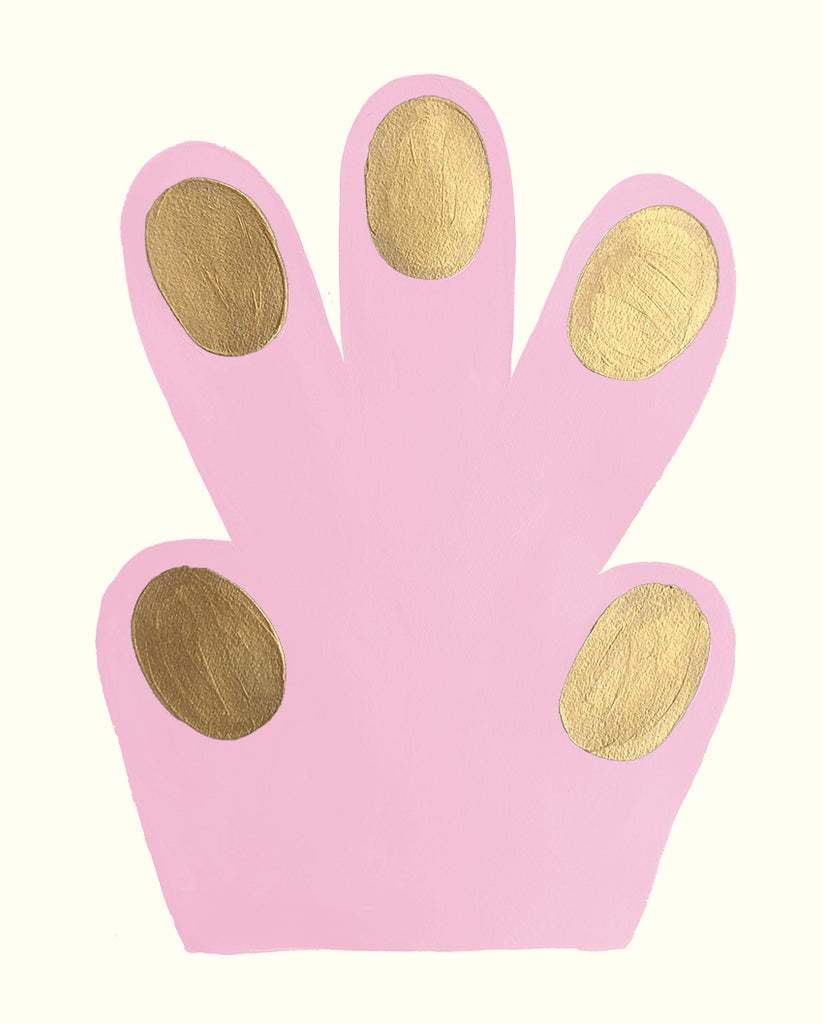 Can Family 40x50 cm Linocut, Hand paw, - artwork |