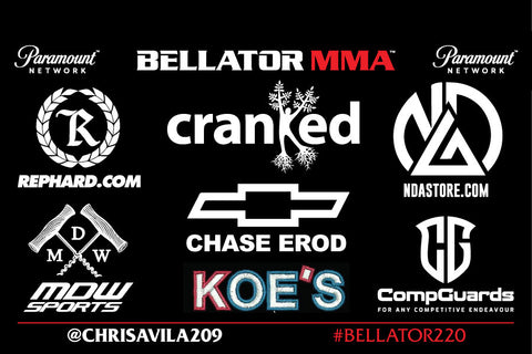 Bellator 220 MacDonald vs Fitch SAP Center in San Jose, CA featuring Chris Avila Live on DAZN Sponsors Represent Ltd. RepHard.com Nick Diaz Academy Cranked Naturals MDW Sports Chase ERod CompGuards KOE's