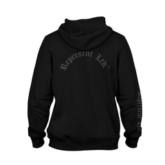 Represent Ltd.™ PVC Rubber Patch Black On Black Pullover Hoodie