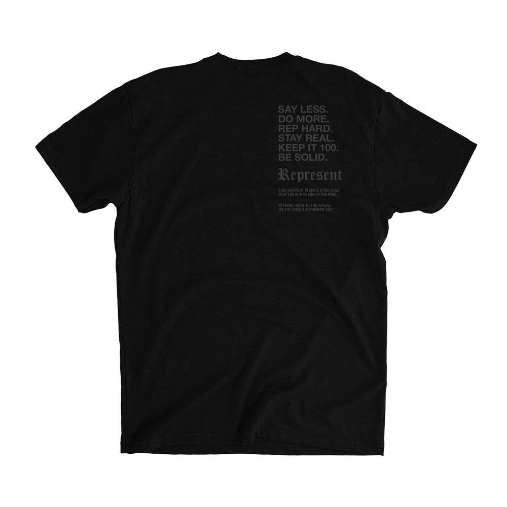 Say Less X Do More PVC Silicone Patch Signature Tee [BLACK X BLACK] LIMITED EDITION
