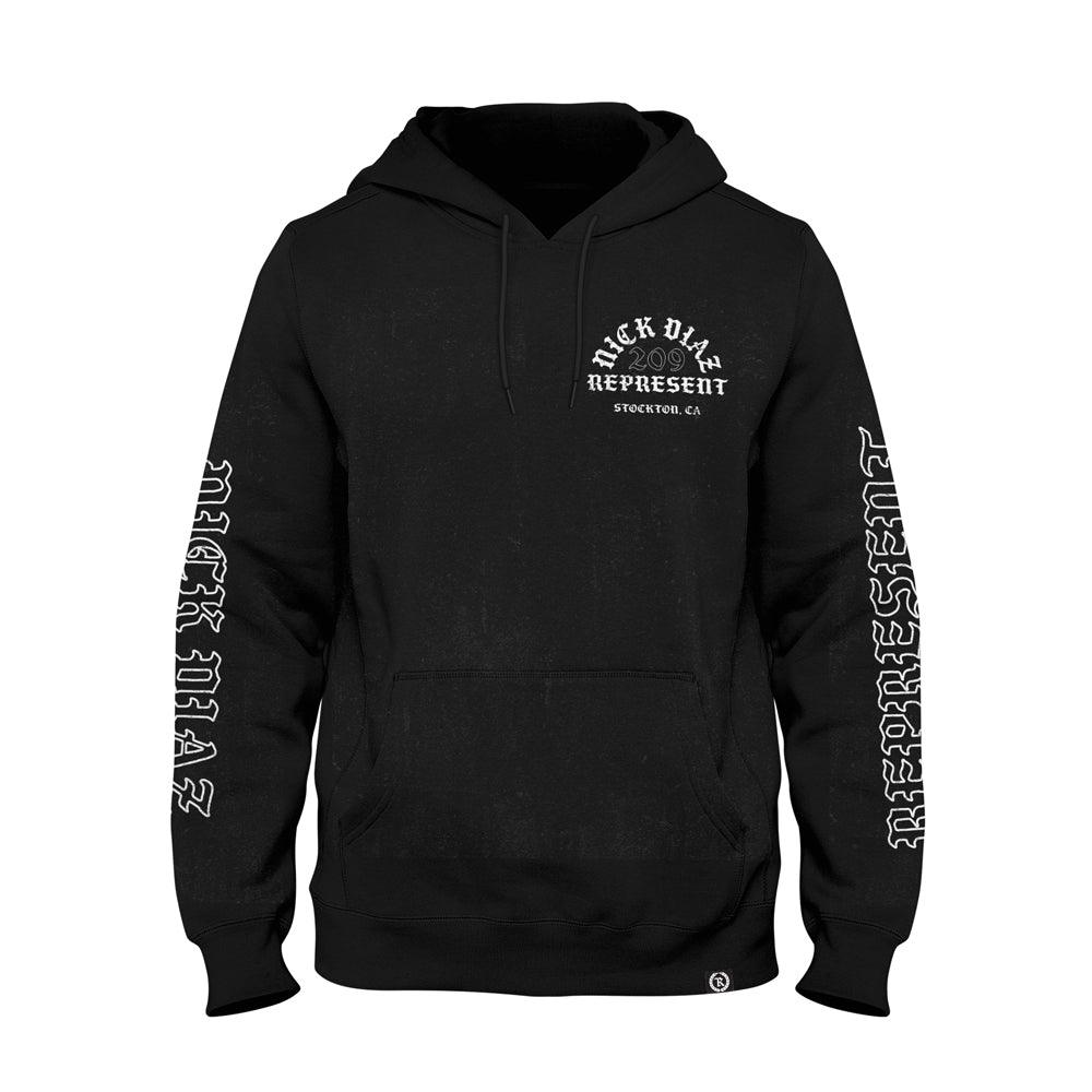 Nick Diaz Monotone PHOTO 266 Patch Premium Hoodie [BLACK] OFFICIAL UFC 266 FIGHT CAPSULE