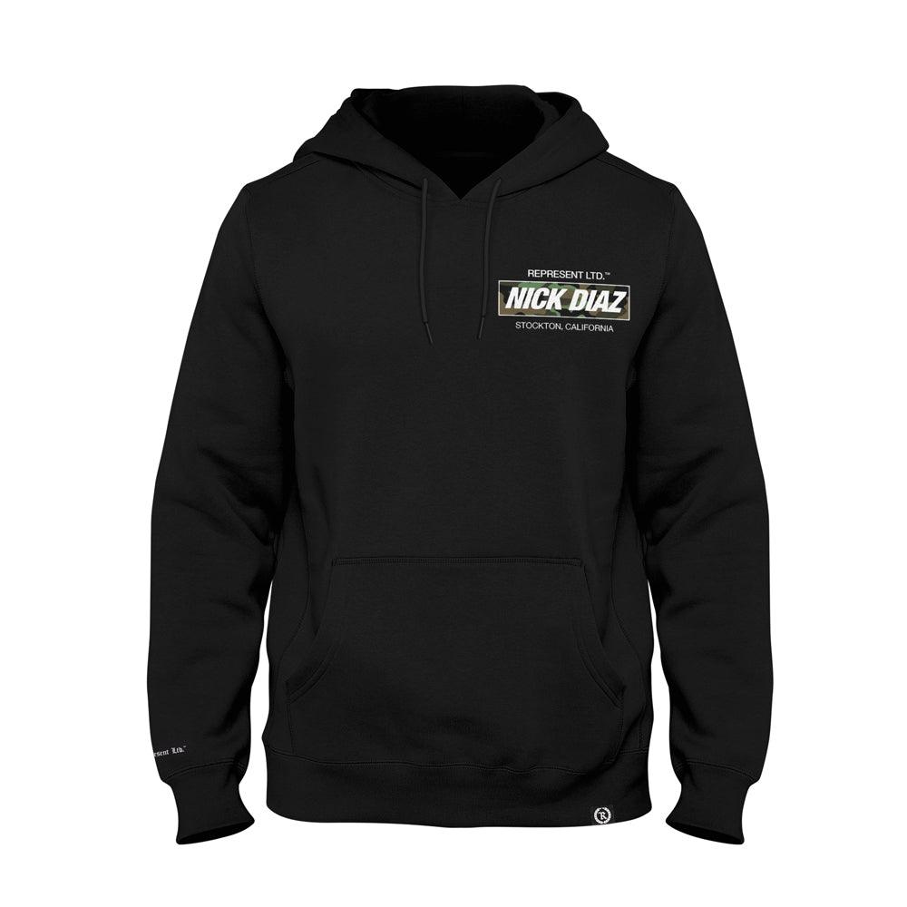 Nick Diaz 266 Fight Camp Premium Heavyweight Hoodie [BLACK X FOREST CAMO] OFFICIAL UFC 266 209 FIGHT CAMP EDITION