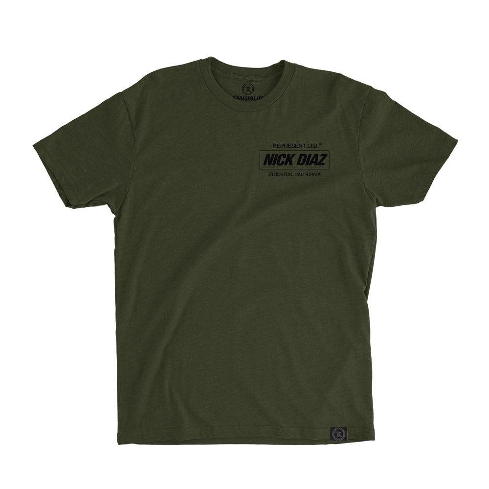 Nick Diaz 266 Fight Camp Signature Tee [MILITARY GREEN] OFFICIAL UFC 266 209 FIGHT CAMP EDITION